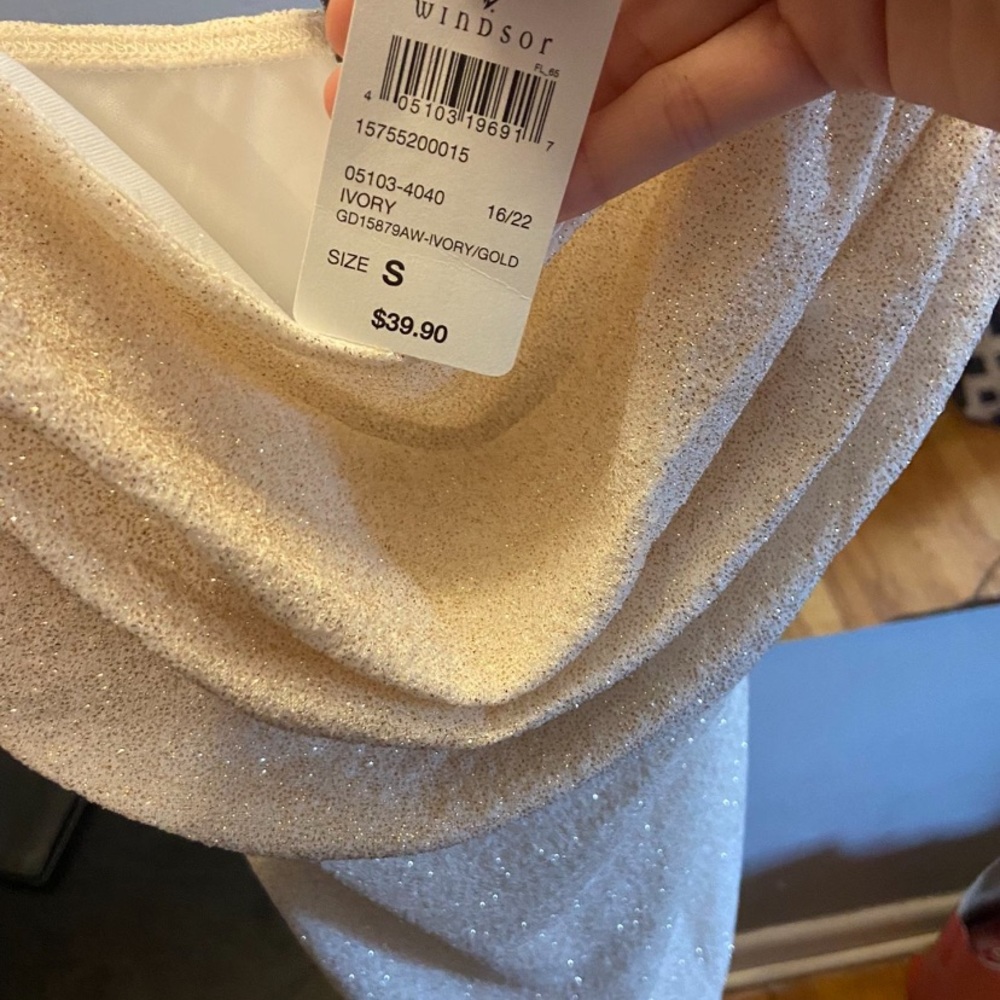 windsor cream/glitter dress